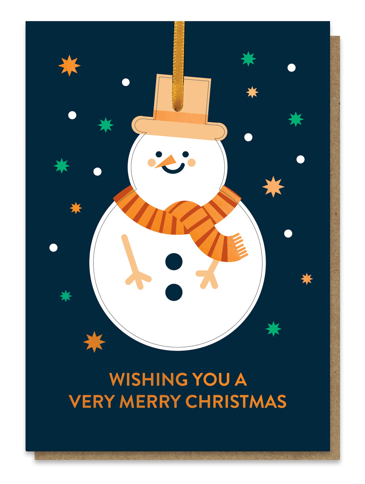 Smiley Snowman Letterpress Bauble Christmas Card By Penny Black