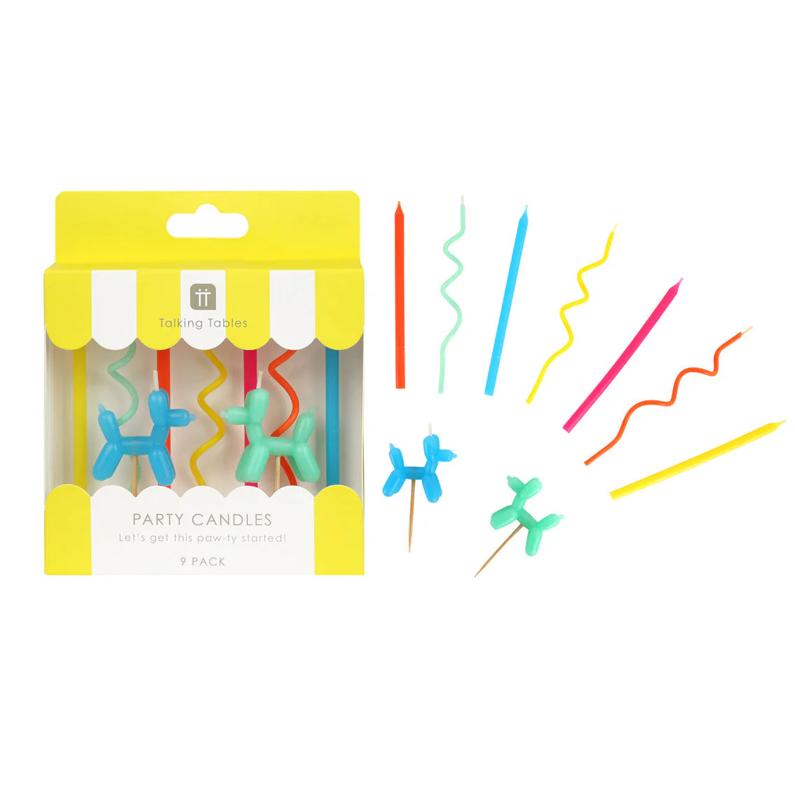Balloon Dog Birthday Candles - 9 Pack By Penny Black