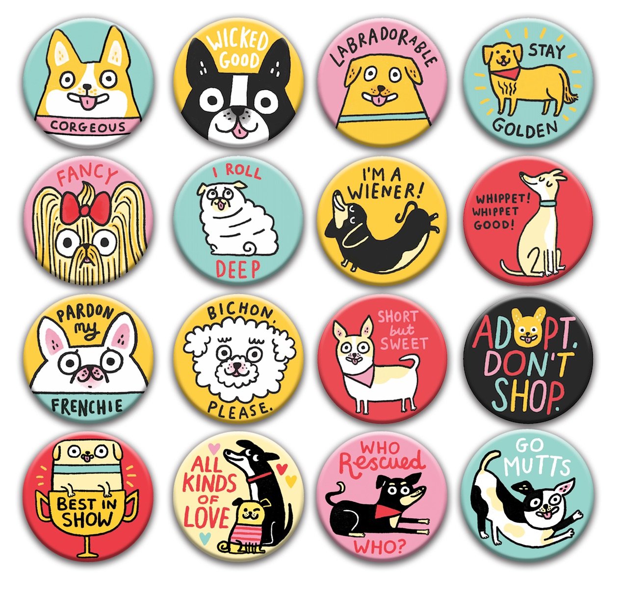 Best in Show Dog Gemma Correll Pin Badge - assortment