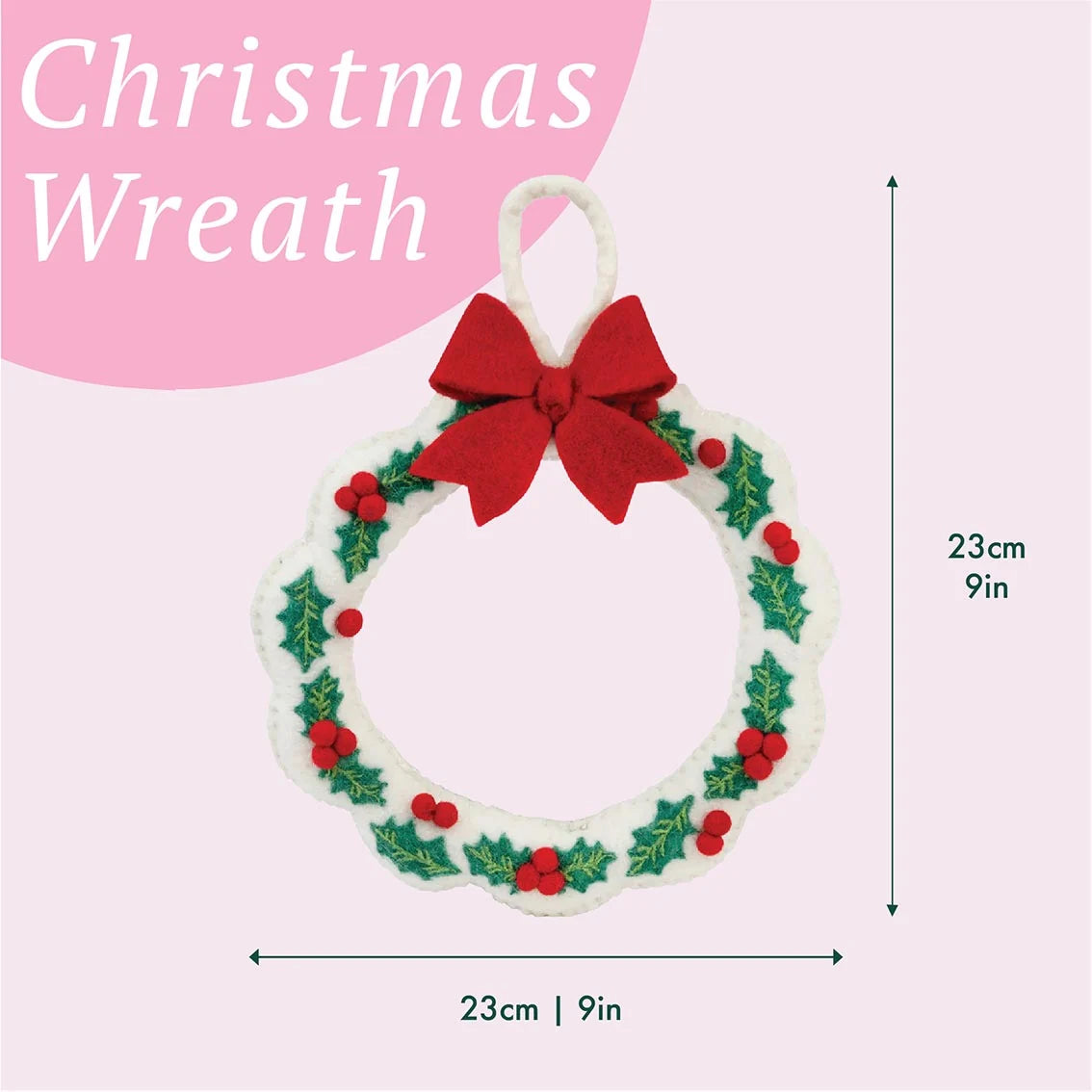 Holly Sprigs Felt Christmas Wreath By Penny Black
