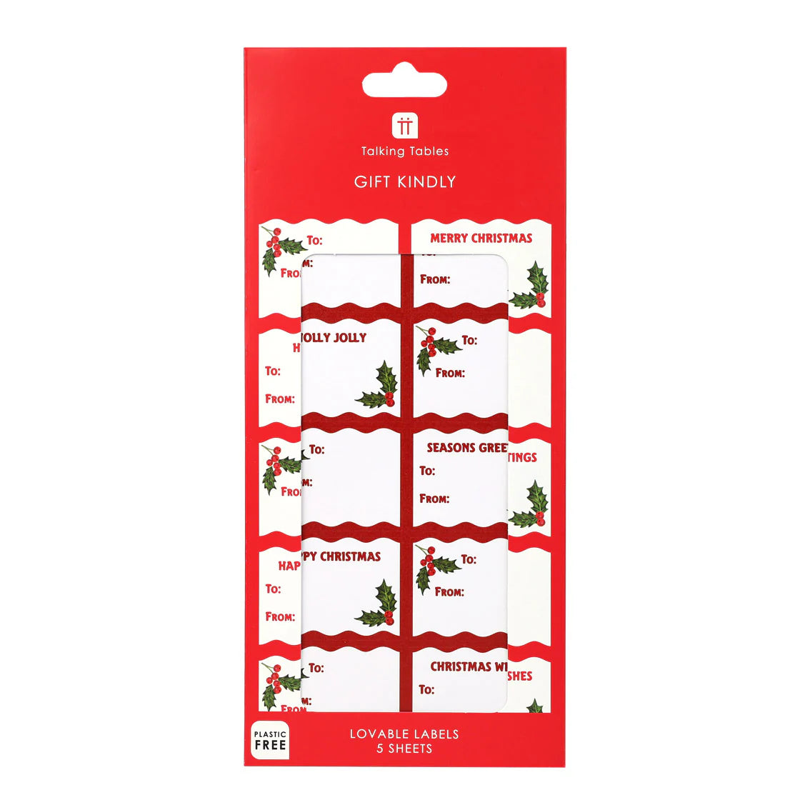 Botanical Holly Christmas Gift Label Stickers 50 Pk By Penny Black