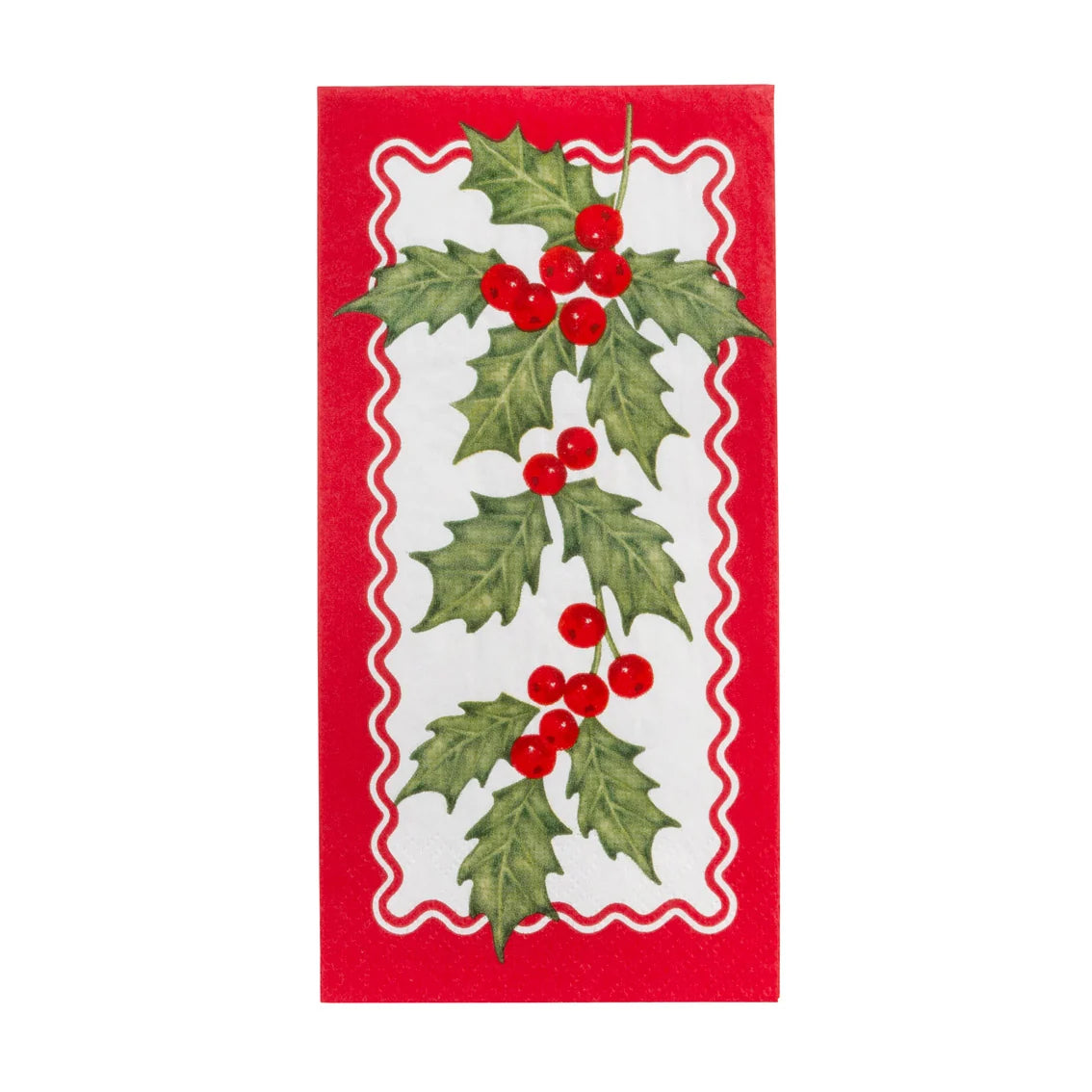 Botanical Holly Long Paper Napkins 16 Pack By Penny Black