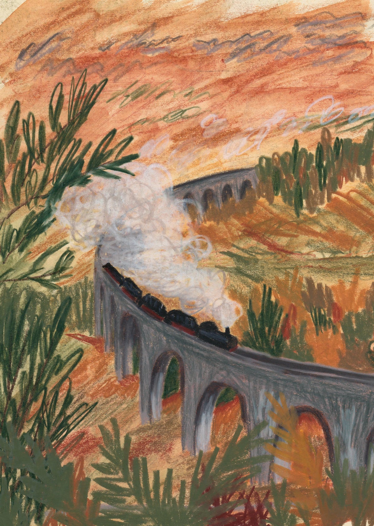 Glenfinnan Viaduct A5 Scottish Ruled Notebook by penny black artwork