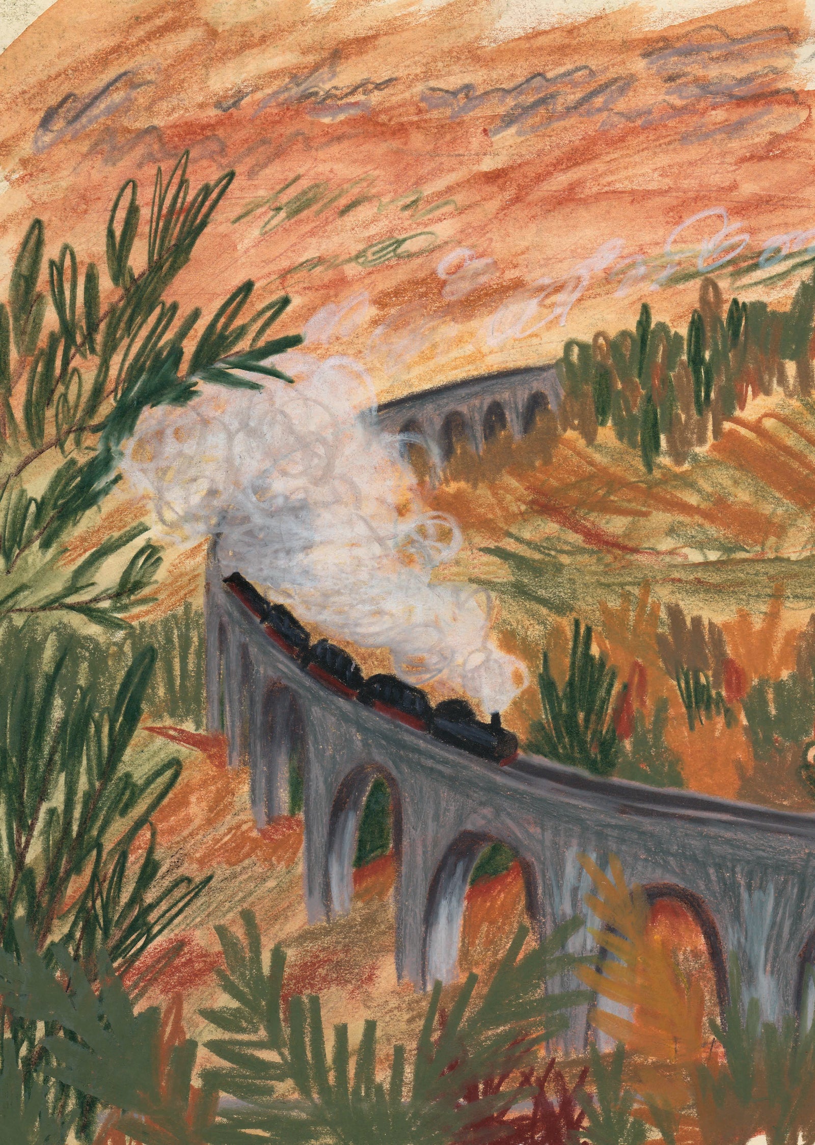 Glenfinnan Viaduct Scottish Landscape Art Card by joy jen at penny black