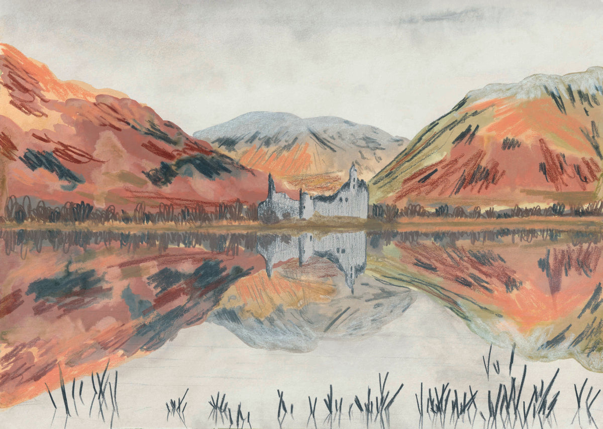 Ruin Reflections Landscape Art Card by joy jen at penny black