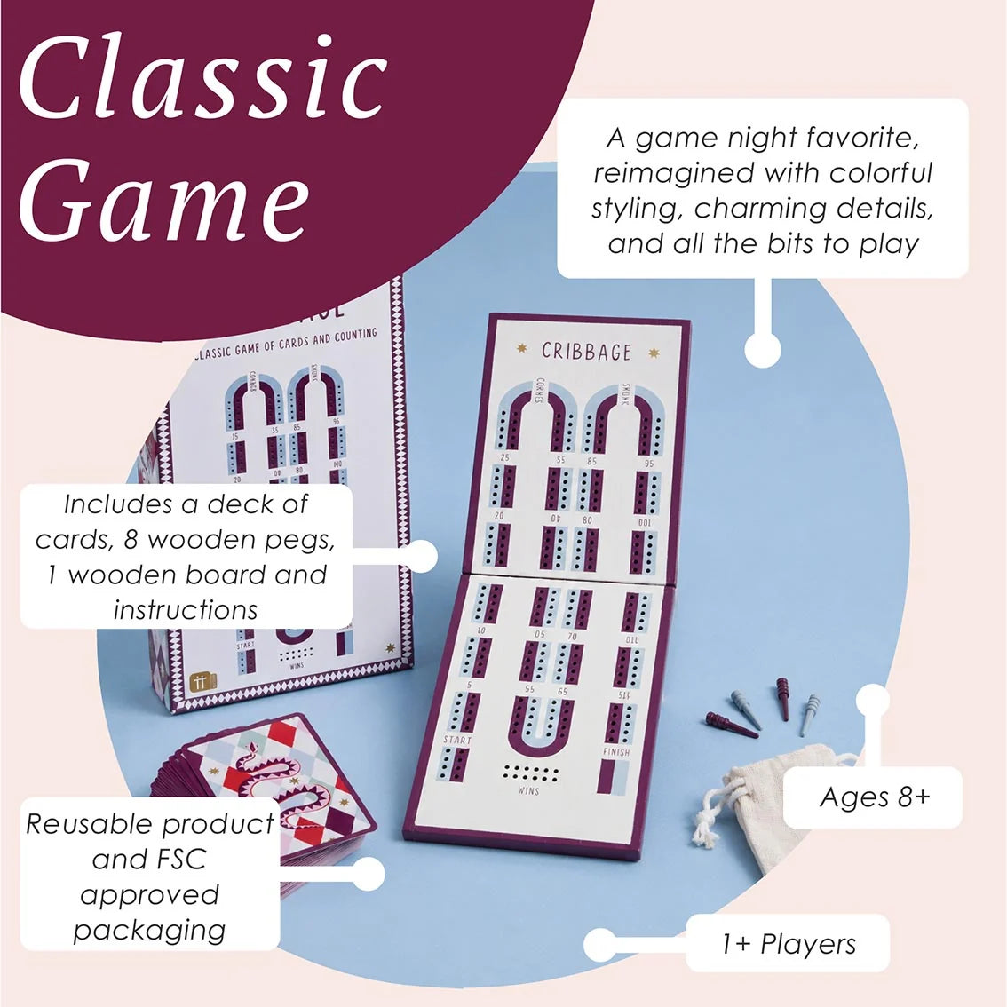 Bonne Chance Cribbage Game Set By Penny Black