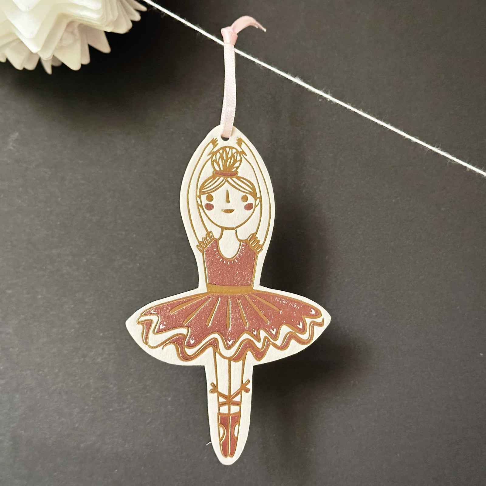 Ballerina Christmas Letterpress Decoration by penny black