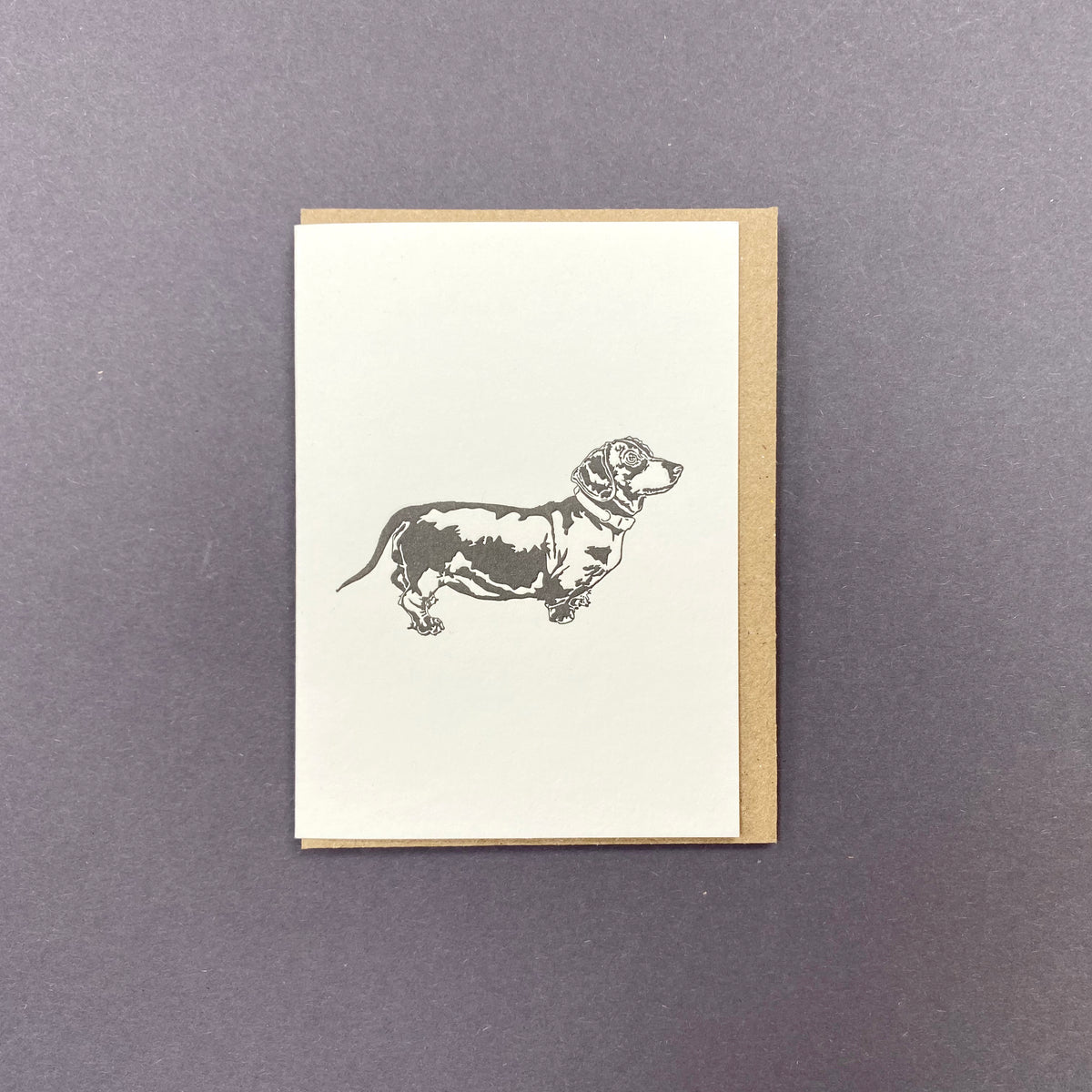 Dachshund Puppy Little Letterpress Notecard