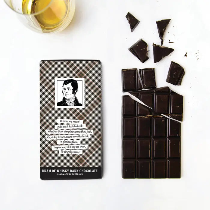 Robert Burns Dram O' Whisky Dark Chocolate Bar by quirky chocolate at Penny Black