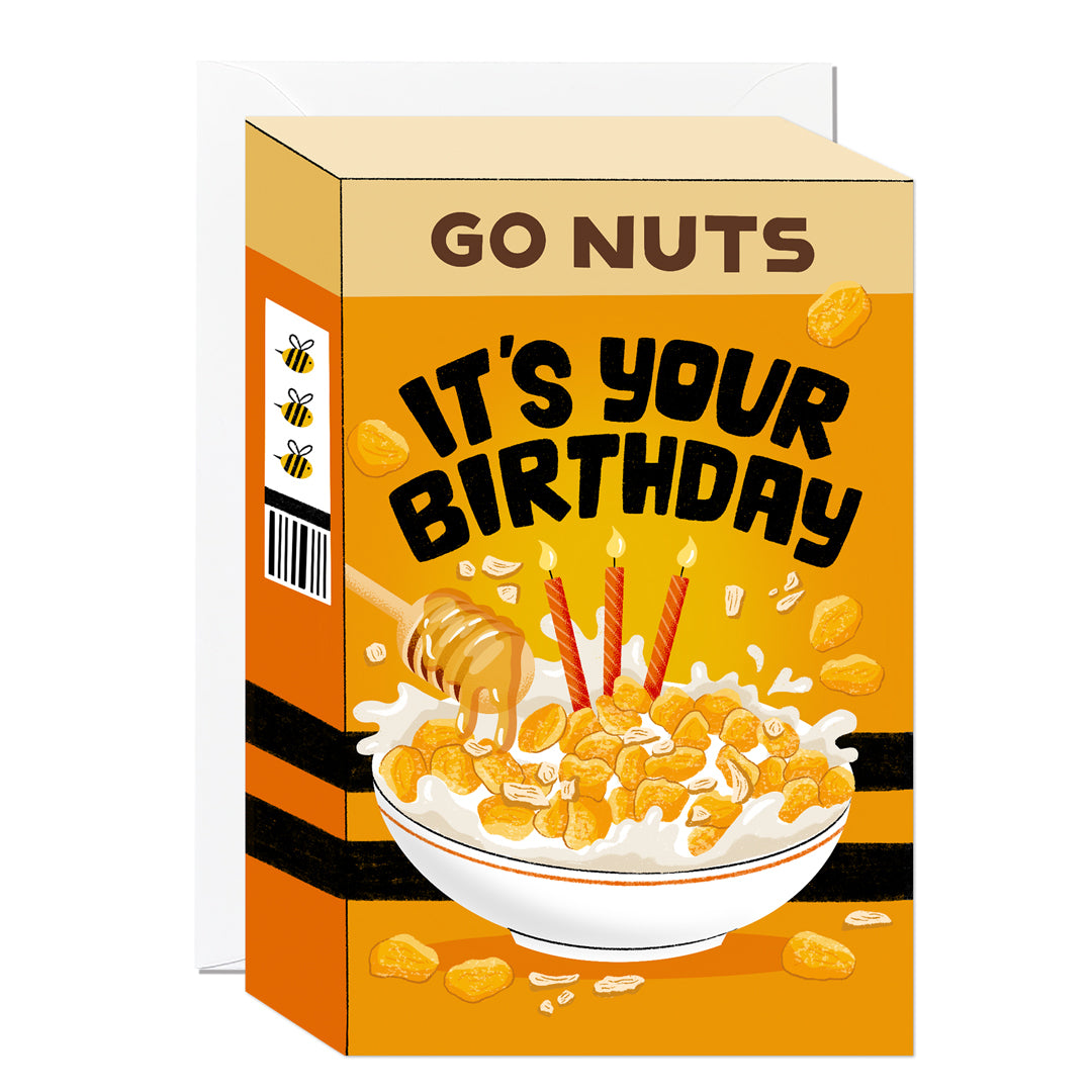 Go Nuts Cereal Packet Birthday Card By Penny Black