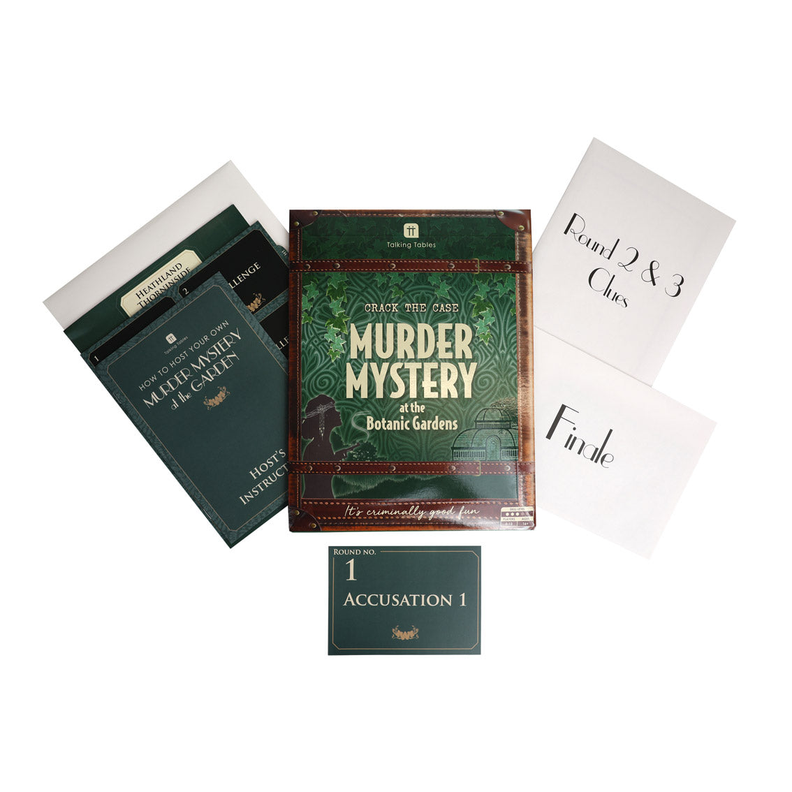 Host Your Own Murder Mystery At The Botanic Gardens Game by penny black showing contents