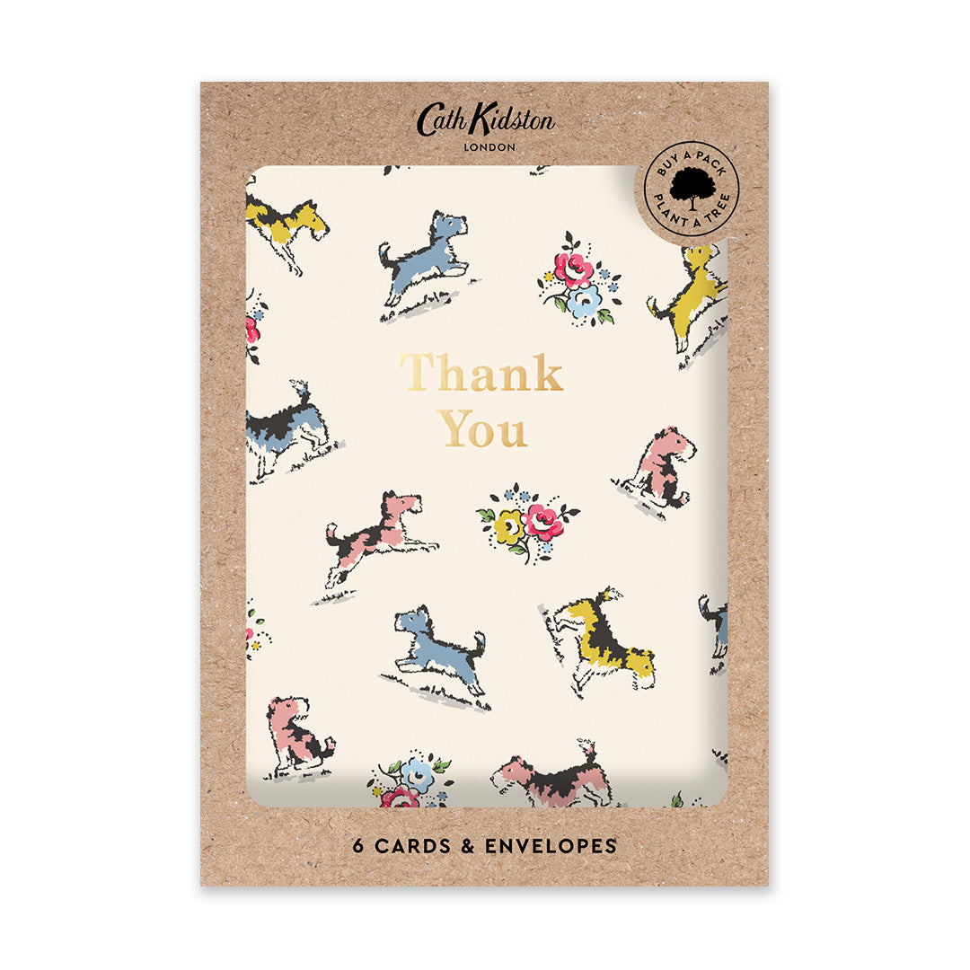 Cath Kidston Pastel Scottie Dogs Thank You Card 6 Pack By Penny Black
