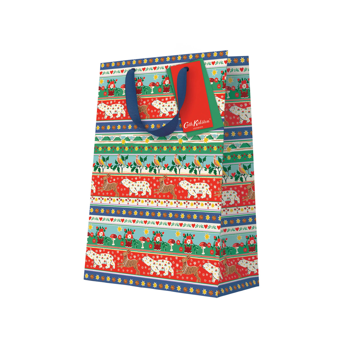 Cath Kidston Festive Animal Stripe Large Christmas Gift Bag By Penny Black