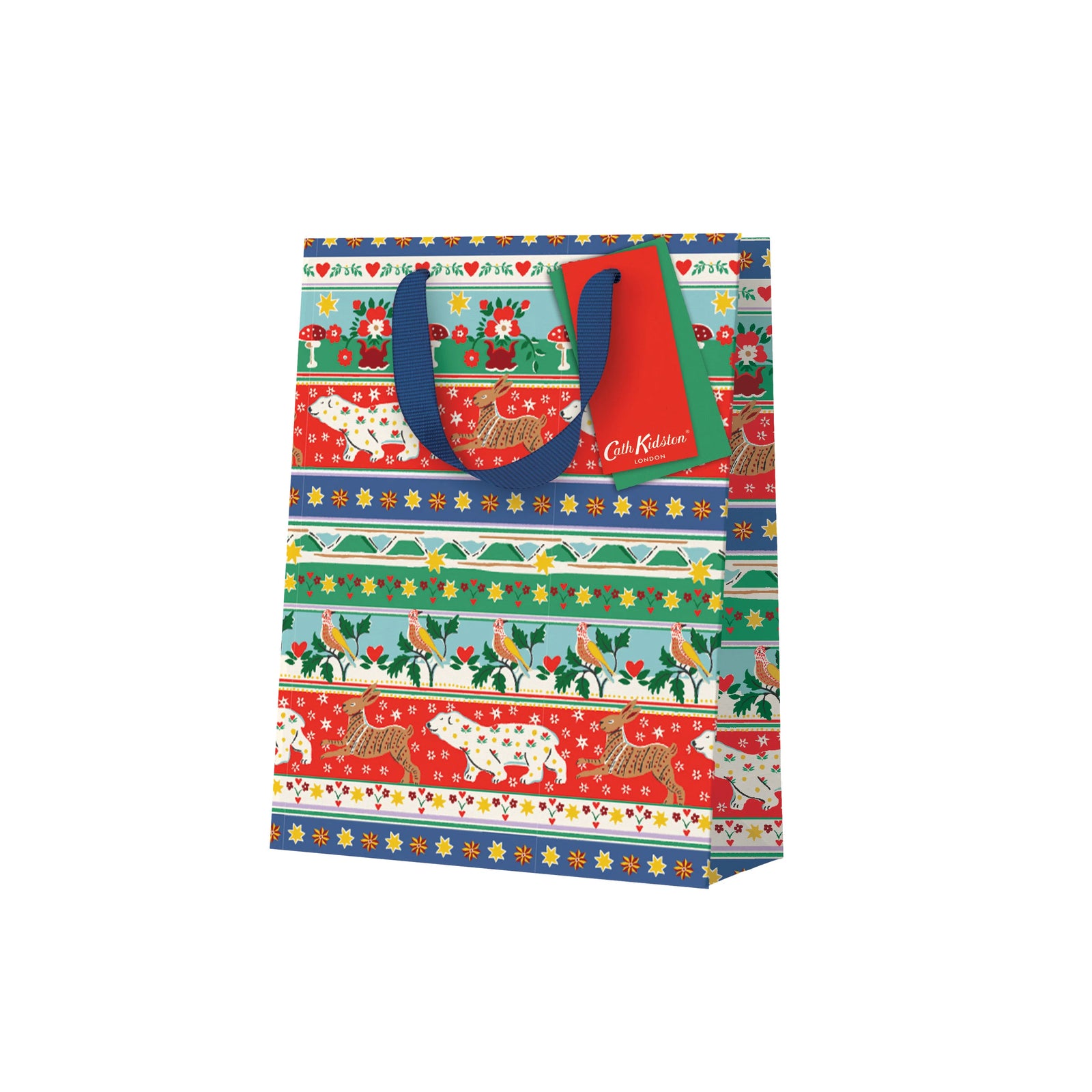 Cath Kidston Festive Animal Stripe Medium Christmas Gift Bag By Penny Black