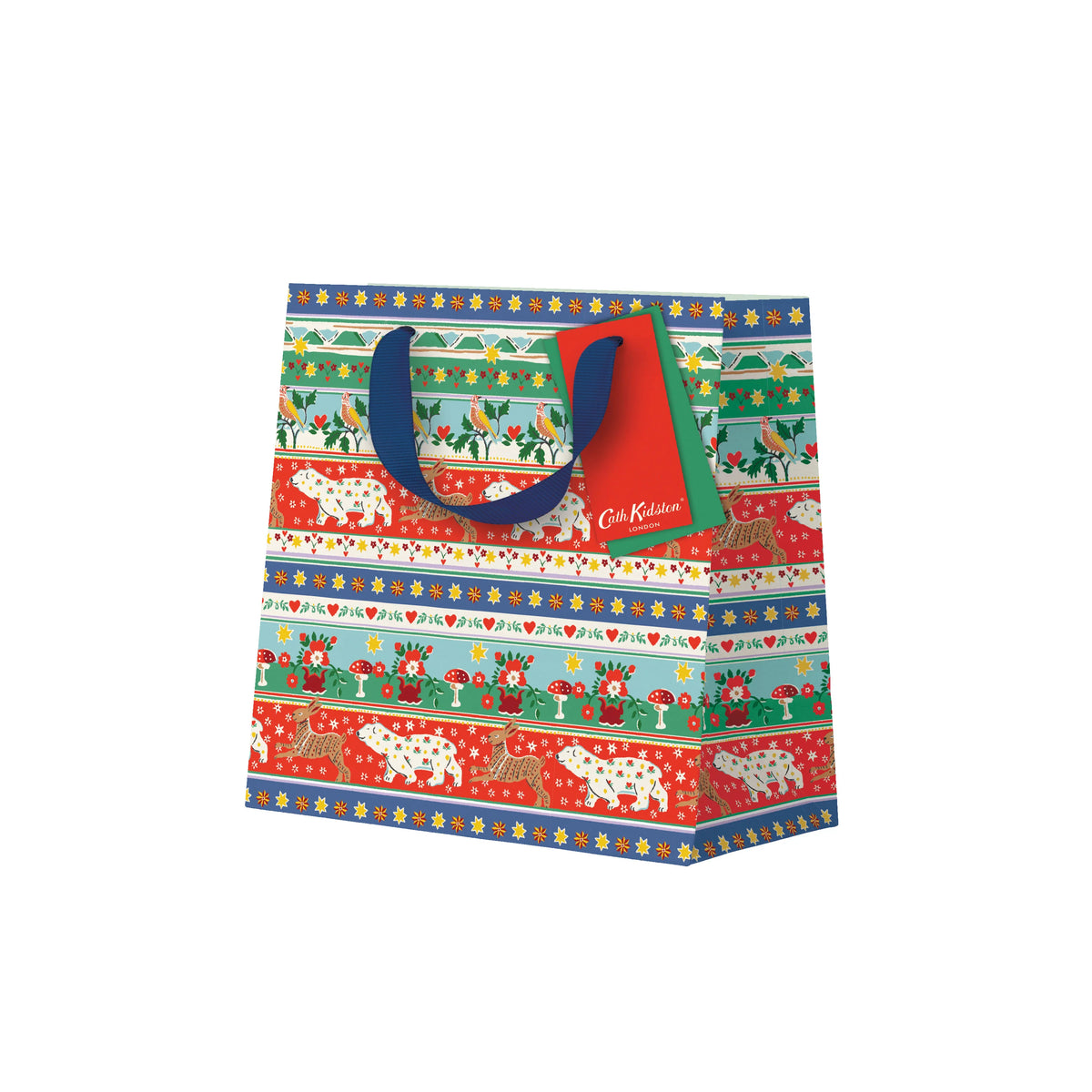 Cath Kidston Festive Animal Stripe Small Christmas Gift Bag By Penny Black