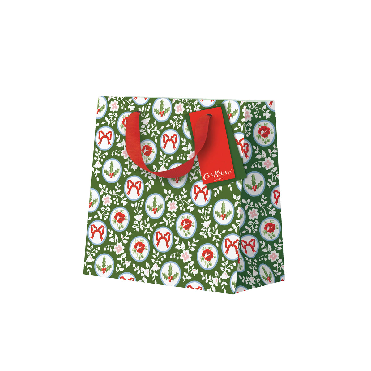 Cath Kidston Holly & Roses Small Christmas Gift Bag By Penny Black