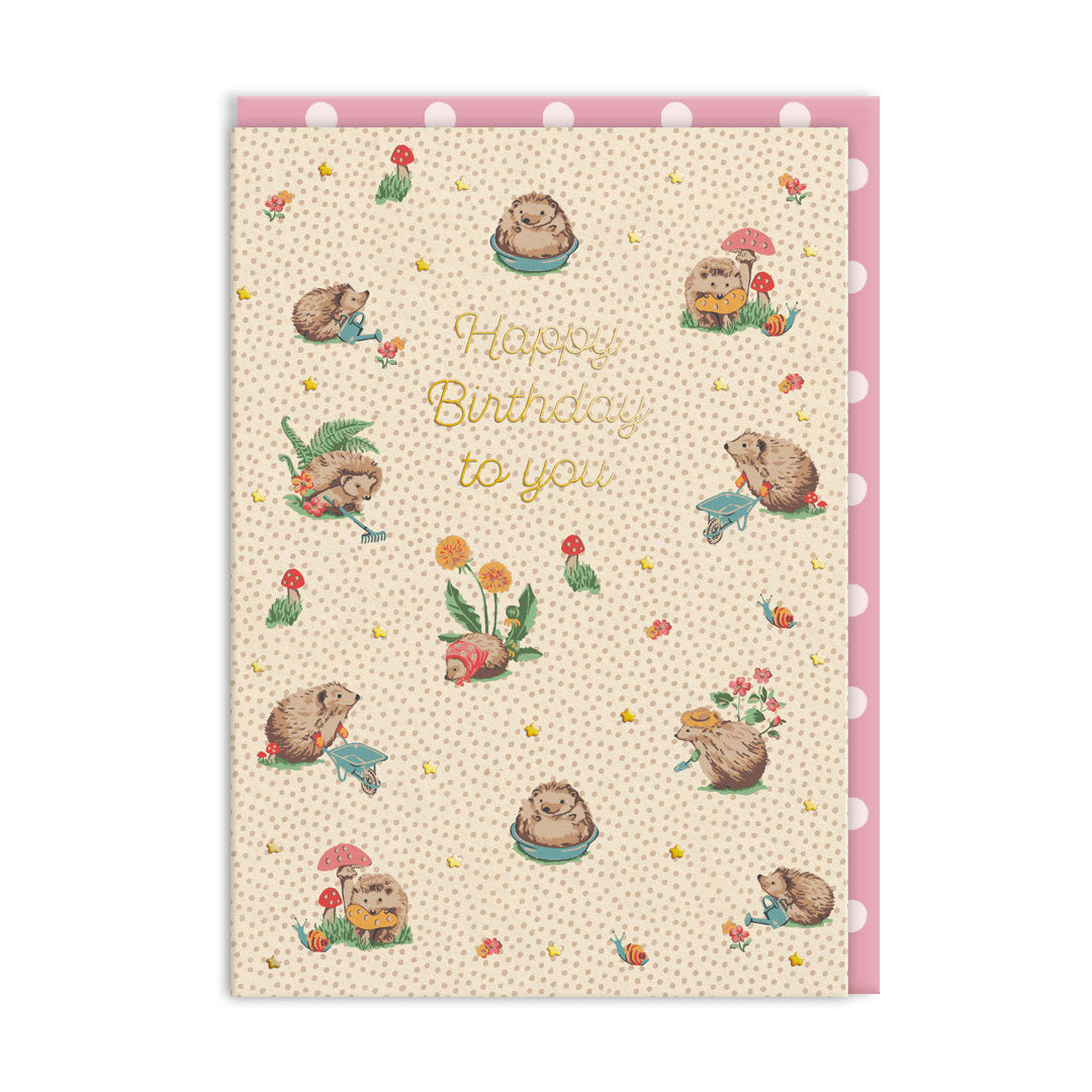 Cath Kidston Hedgehogs Happy Birthday Card By Penny Black