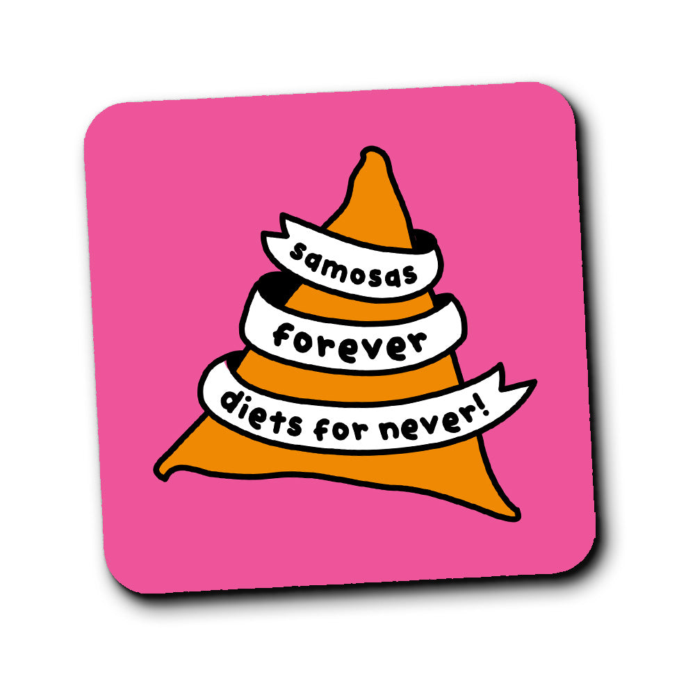 Samosas Forever Funny Coaster from penny black