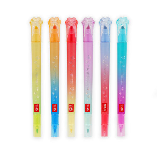 Legami Meow Set Of 6 Dual-Tip Layering Marker Pens By Penny Black
