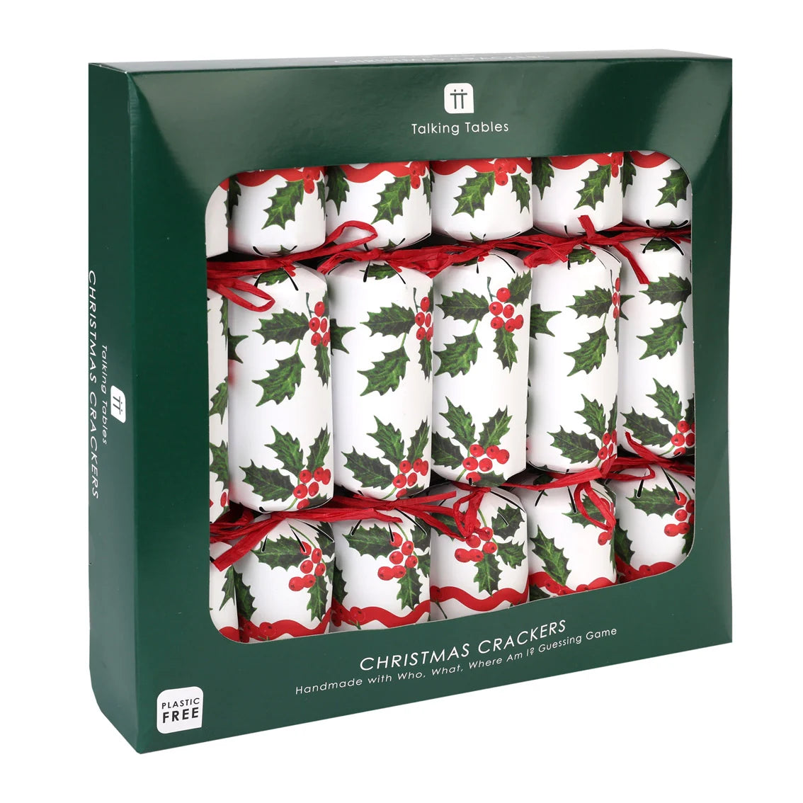 Botanical Holly White Christmas Crackers 6 Pk By Penny Black