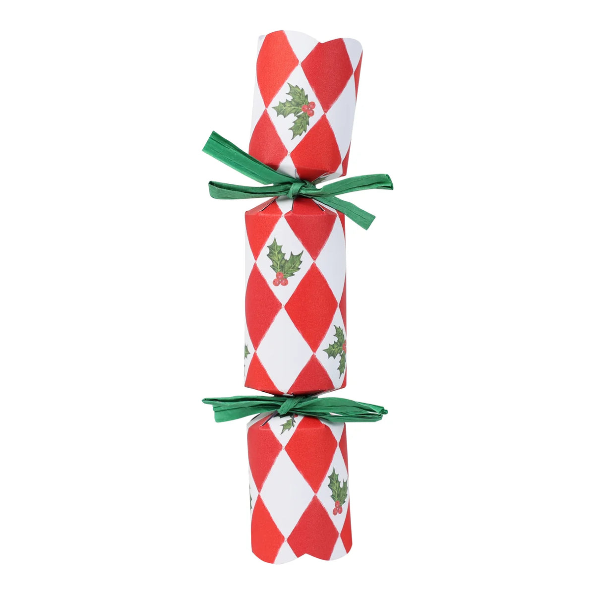 Holly Red & White Harlequin Mini Christmas Crackers 6 Pk By Penny Black
