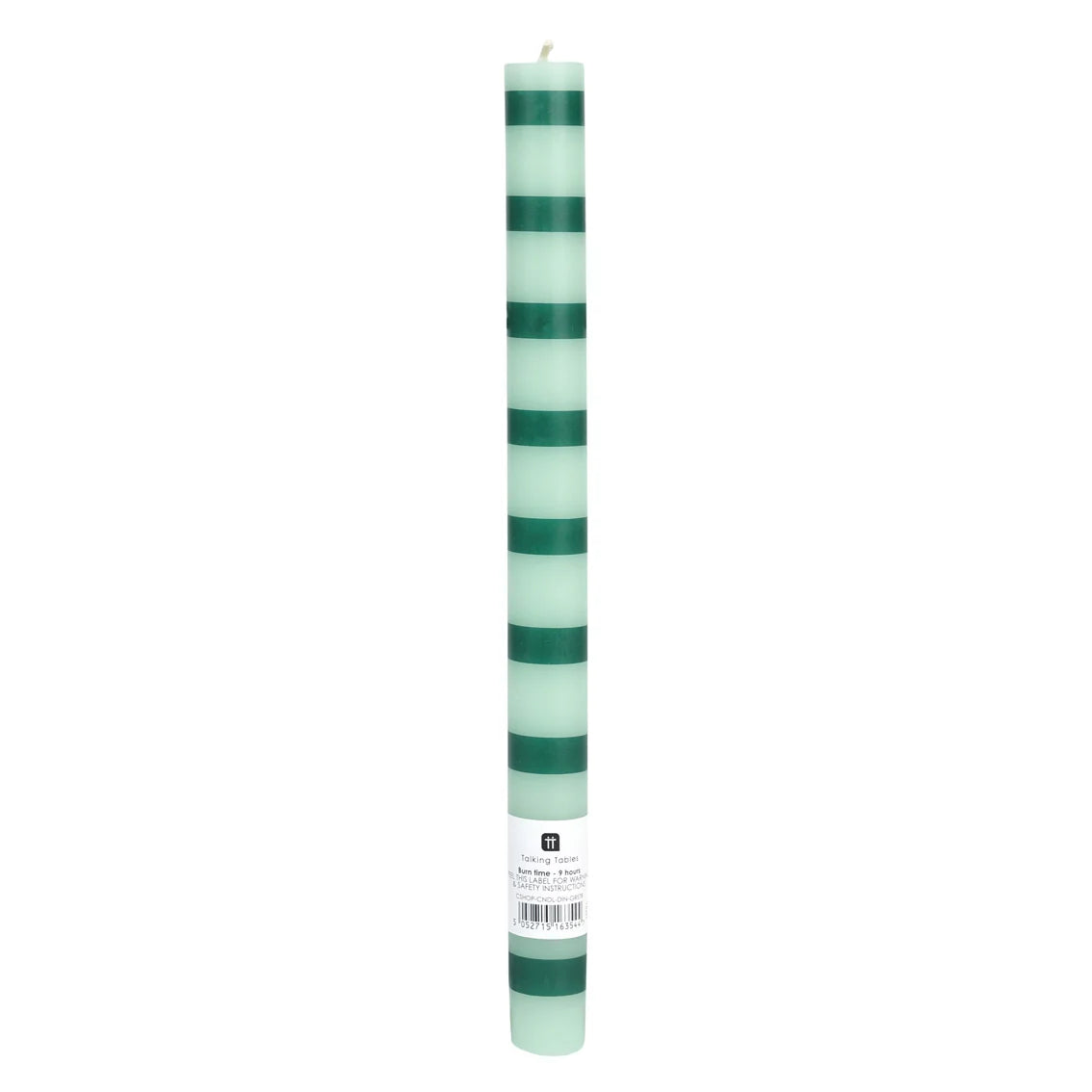 Green Stripe Dinner Single Candle By Penny Black