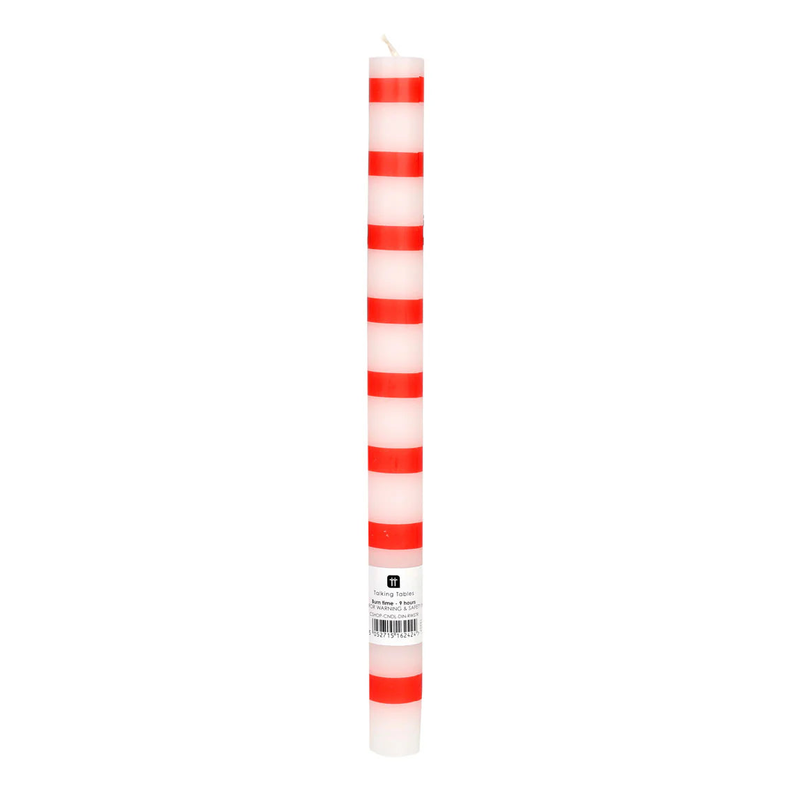 Red & White Stripe Dinner Single Candle By Penny Black