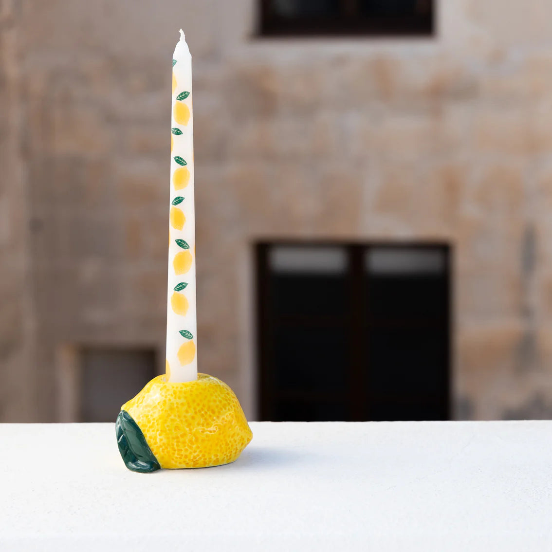 Bon Appetit Lemon Ceramic Candle Holder By Penny Black