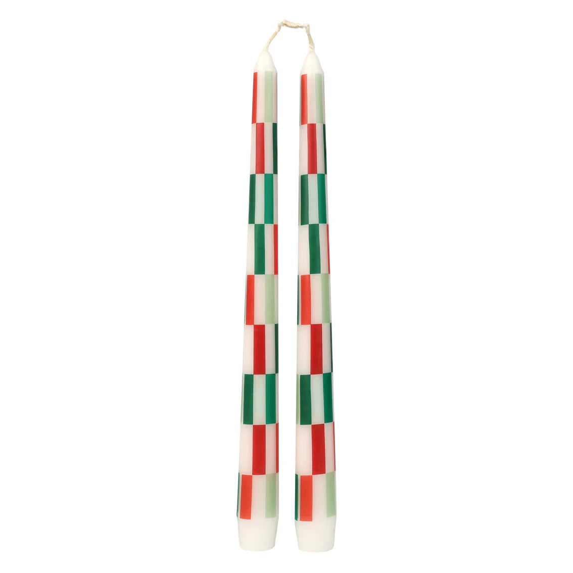 Red &amp; Green Check Dinner Candles 2 Pk By Penny Black