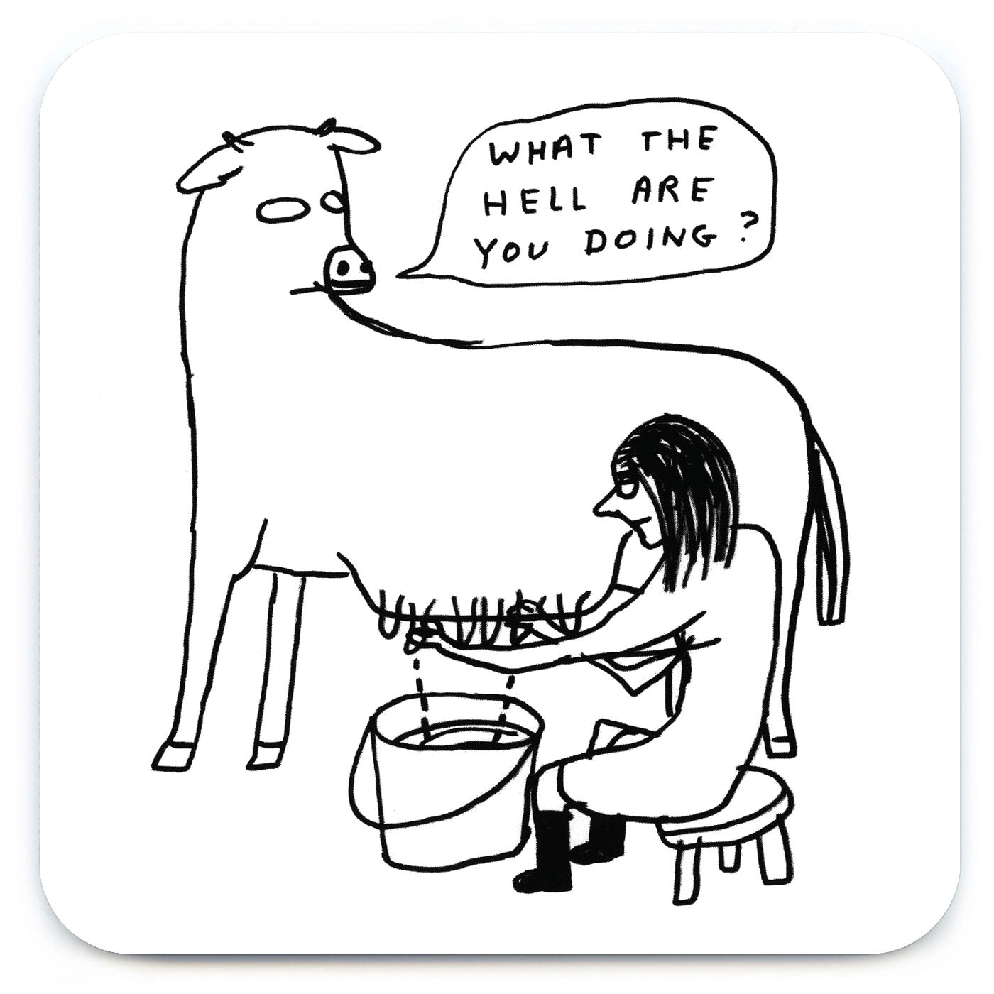 What The Hell Are You Doing David Shrigley Coaster by penny black