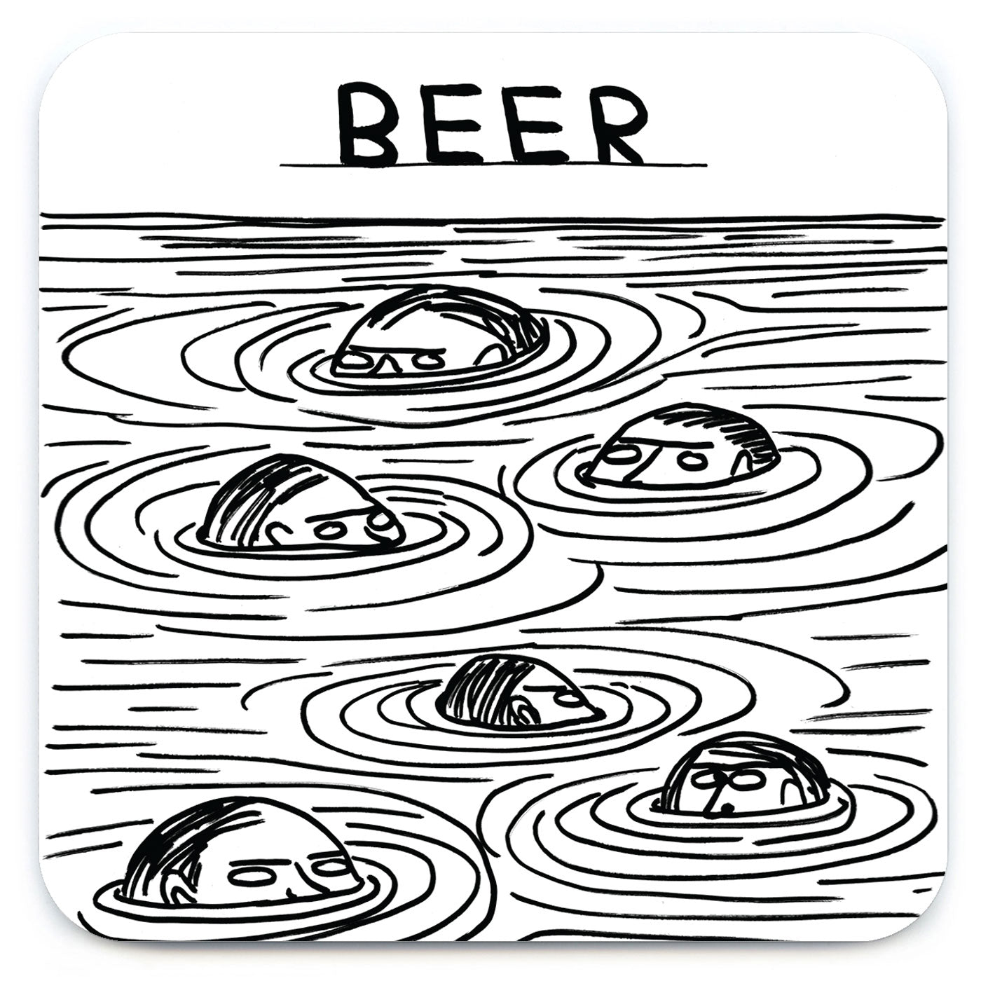 Beer Swimmers David Shrigley Coaster by penny black
