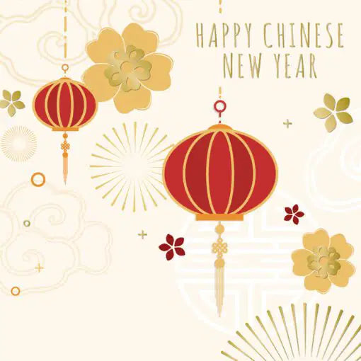 Red Lanterns Chinese New Year Card