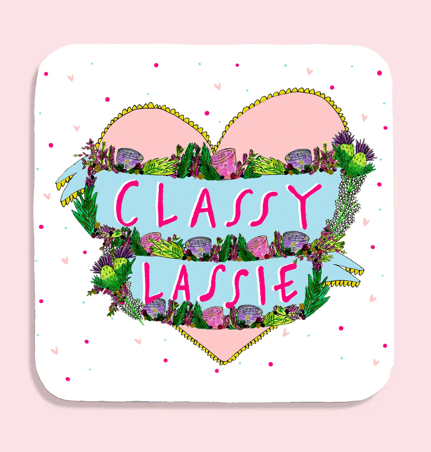 Classy Lassie Illustrated Coaster - Penny Black
