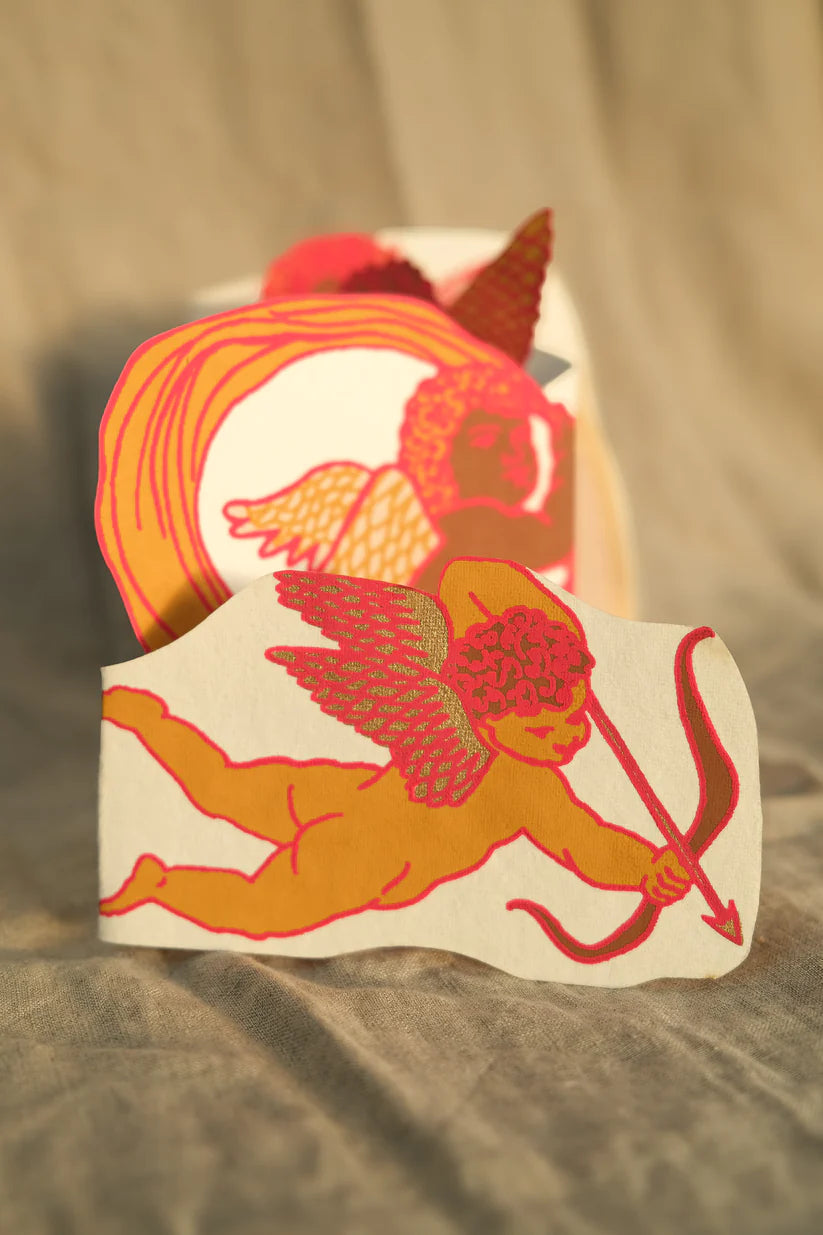 Cupids Concertina Hand Printed Valentine Card by east end press at penny black