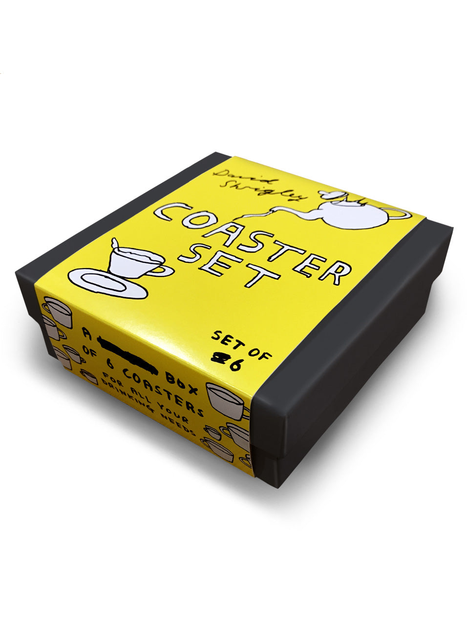 David Shrigley Coaster Gift Box set of 6 - line drawings
