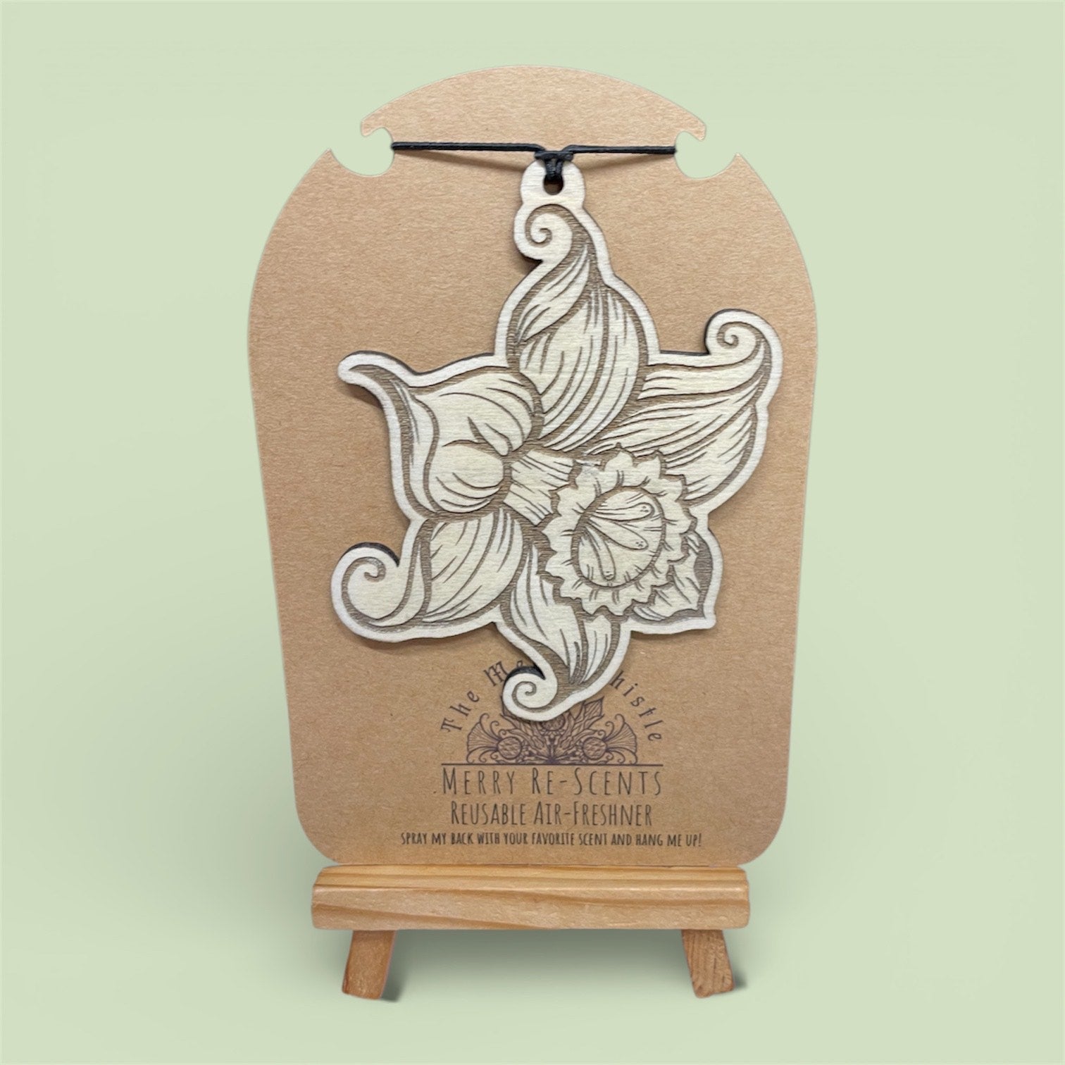 Daffodil Flower Head Tattoo Reusable Air Freshener by penny black