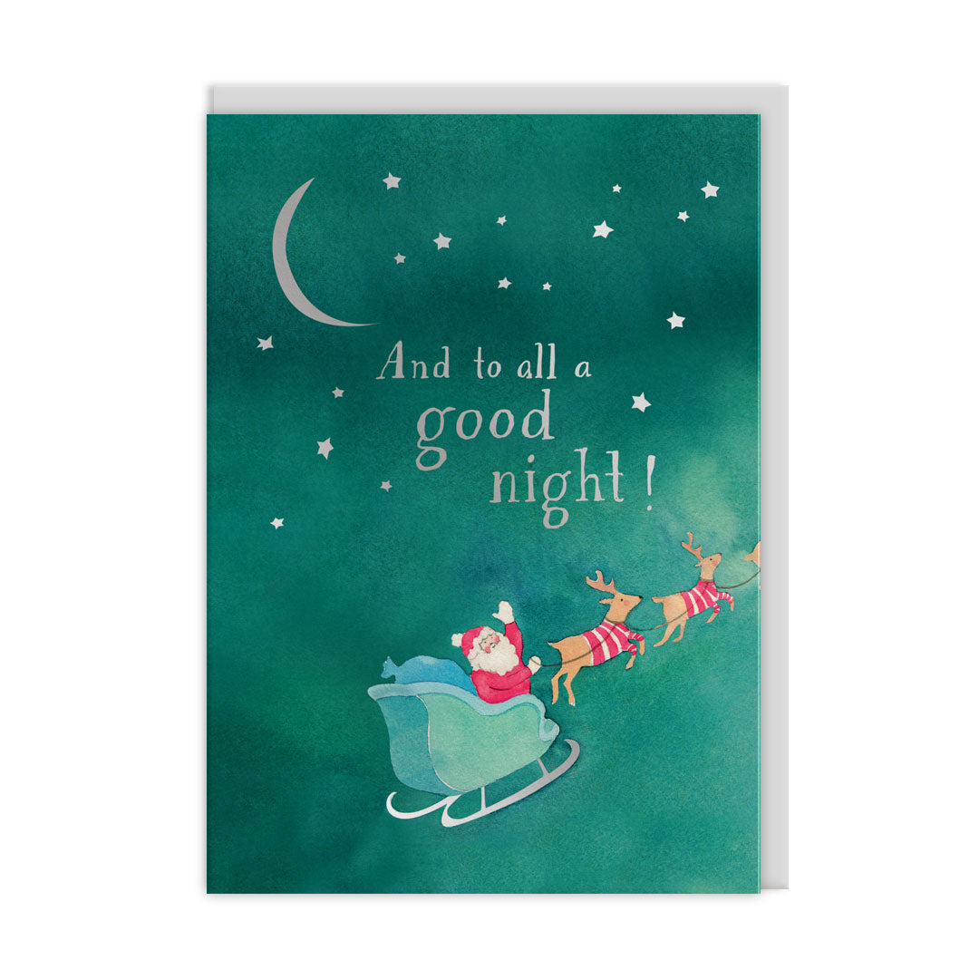 And To All A Good Night Santa Sleigh Christmas Card By Penny Black