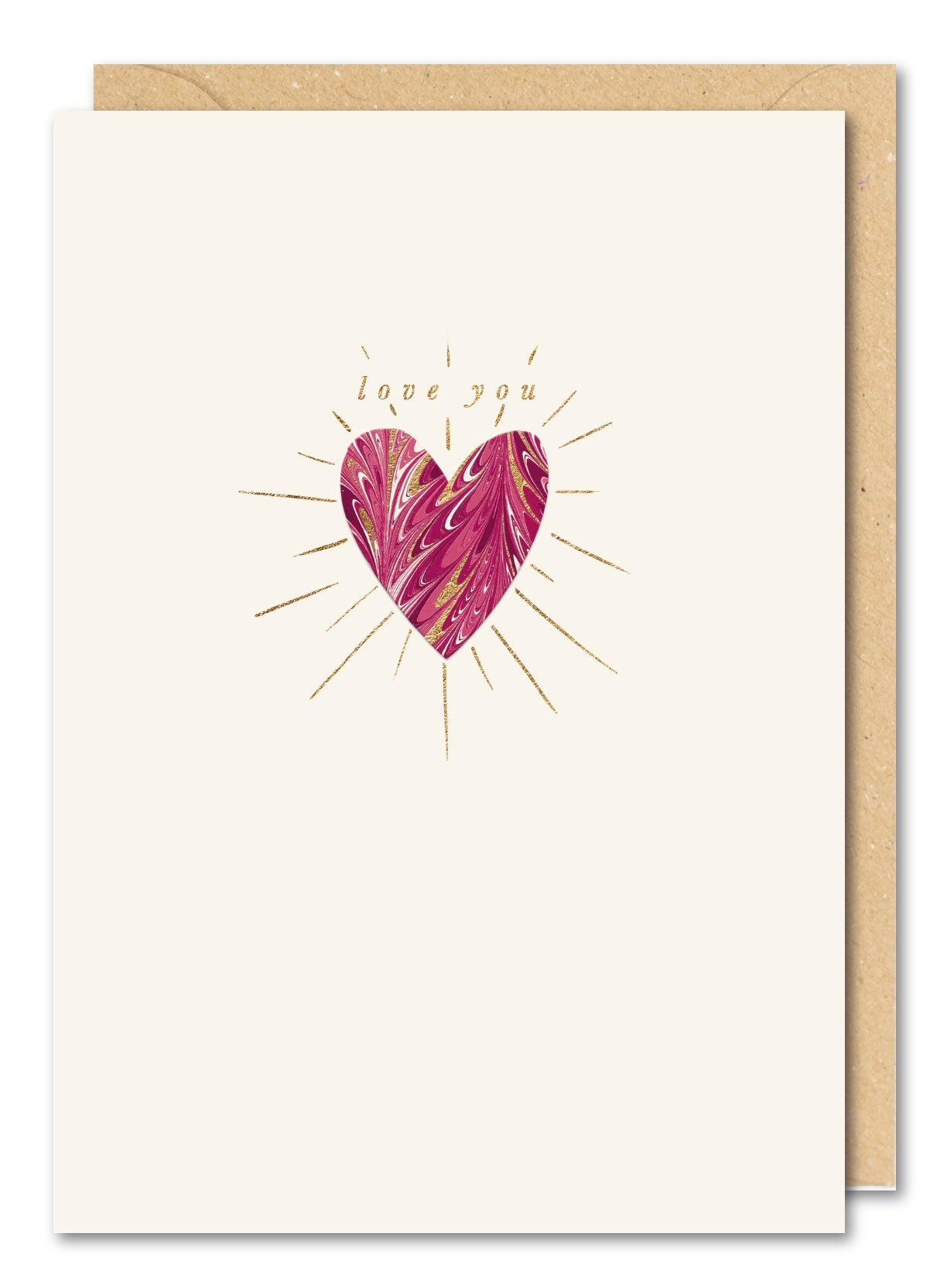 Love You Marbled Heart Burst Card by penny black