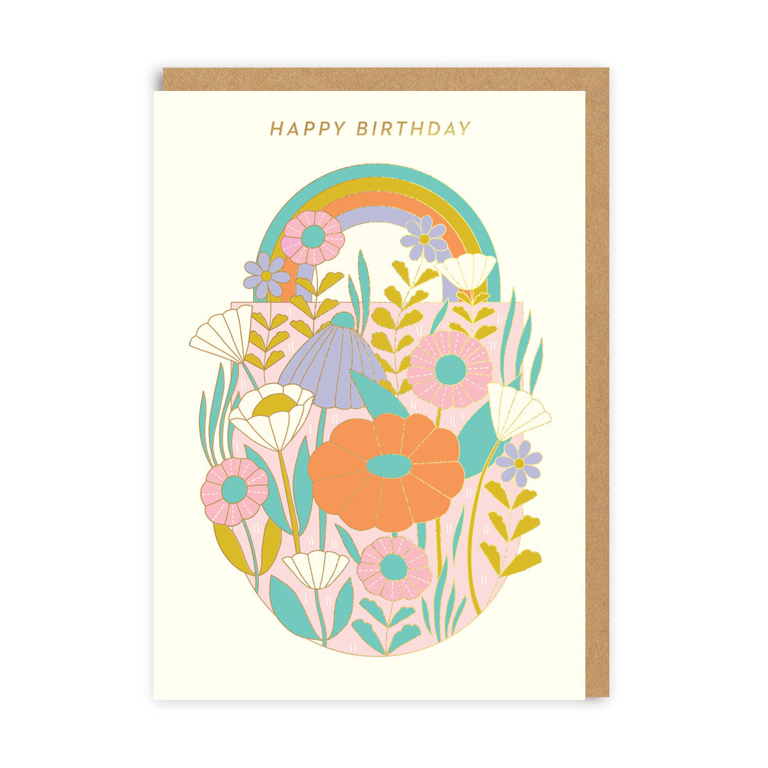Retro Daisies & Rainbow Birthday Card By Penny Black