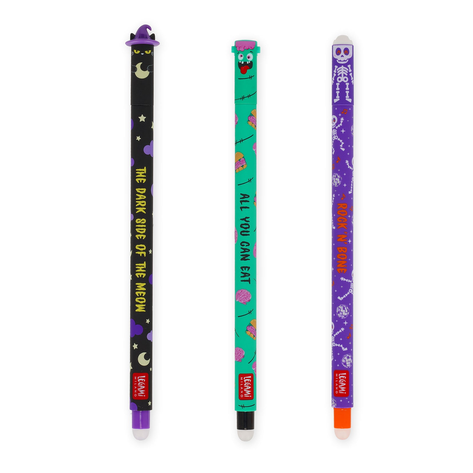 Boo Crew Erasable Gel Pens - Limited Edition Halloween 3 Pack - image showing all 3 designs