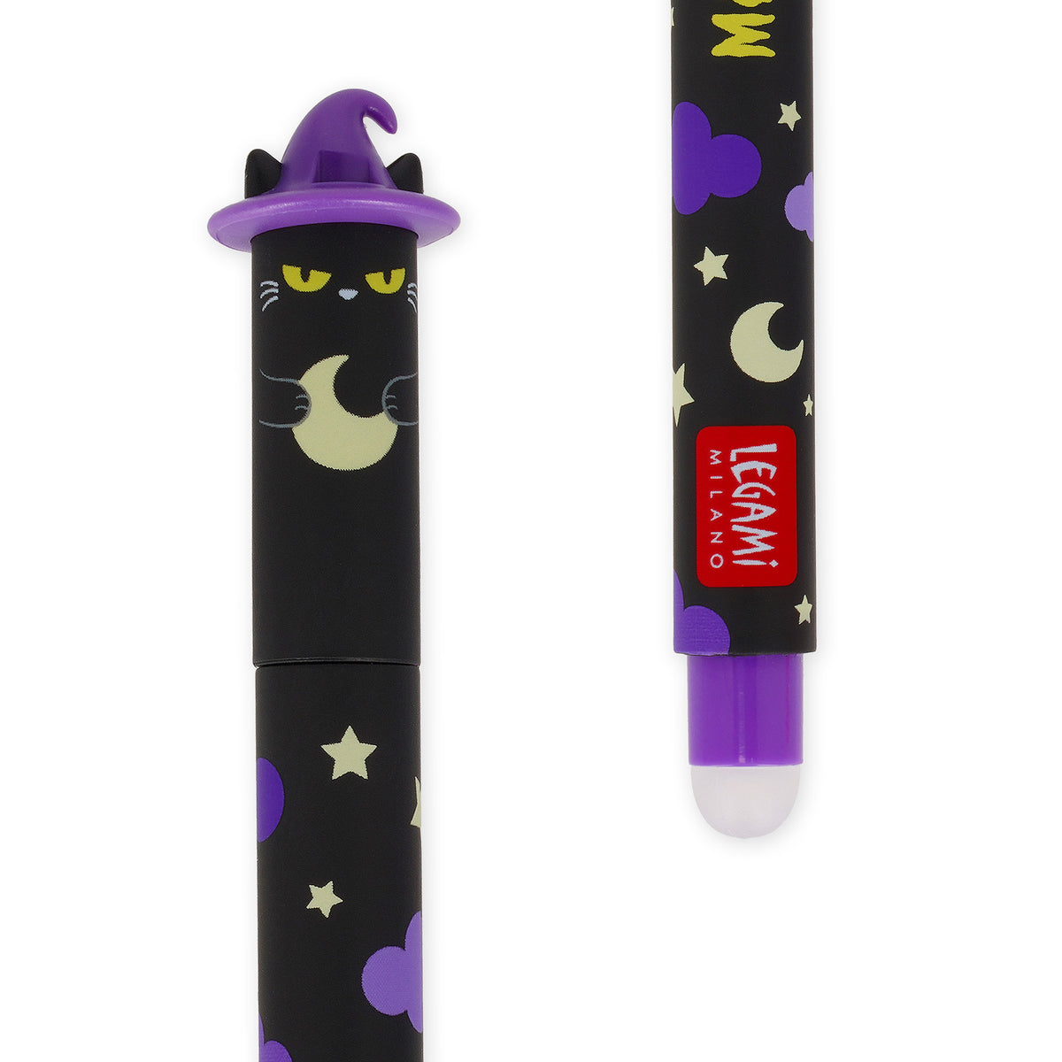 Boo Crew Erasable Gel Pens - Limited Edition Halloween 3 Pack - showing cat design