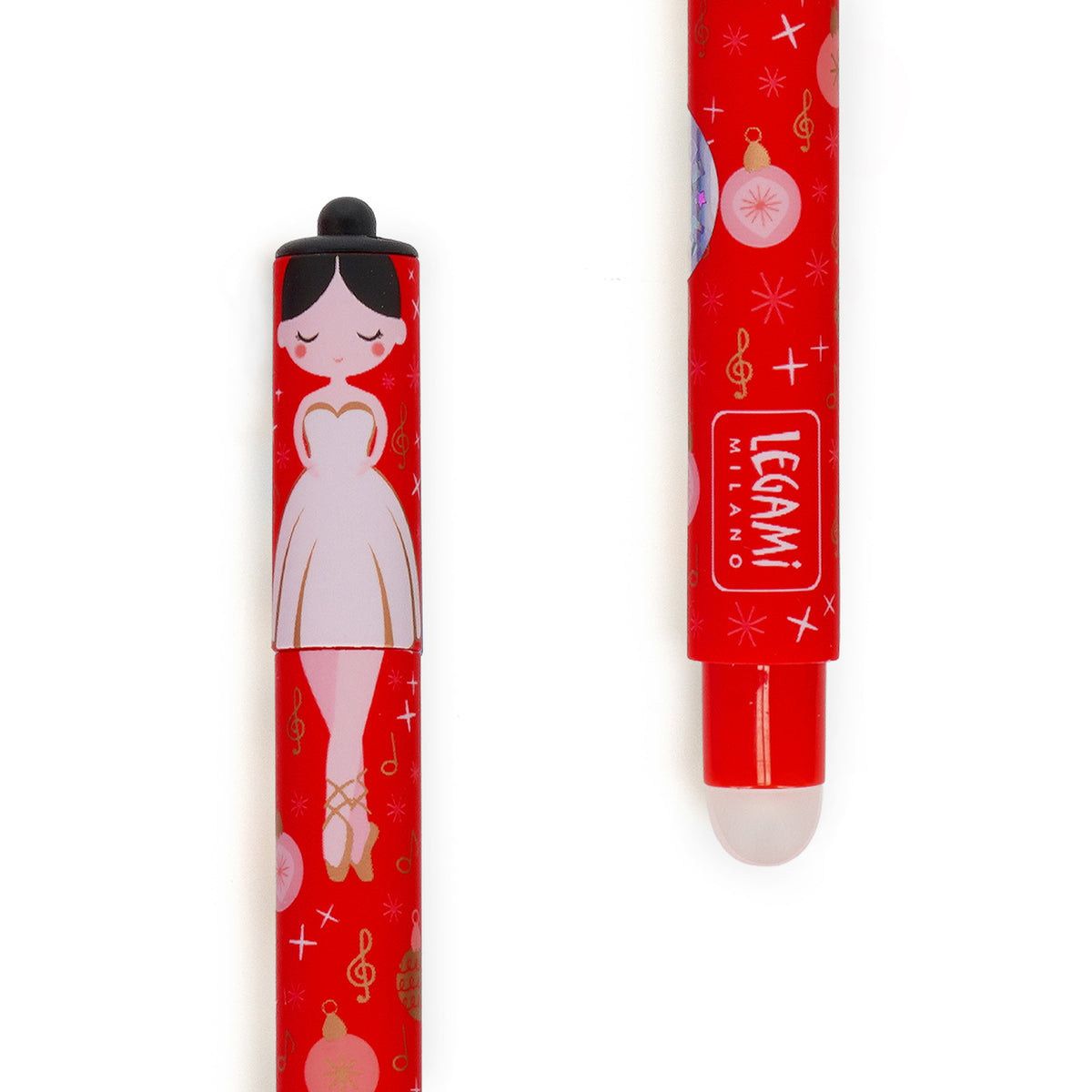 Nutcracker Erasable Gel Pens - Limited Edition Christmas 3 Pack showing ballerina design