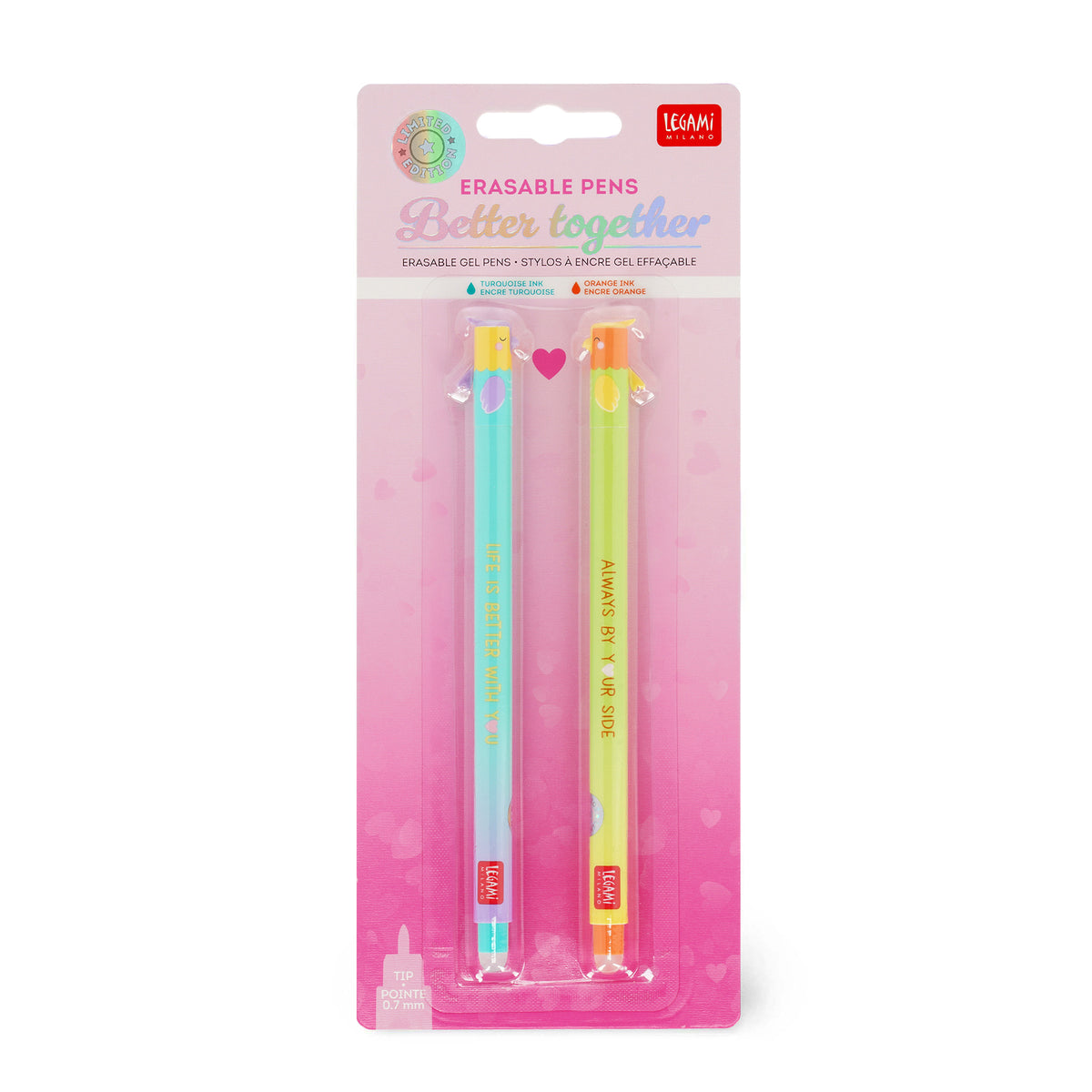 Lovebirds Erasable Gel Pen Set - 2 Pack by penny black shown in packaging
