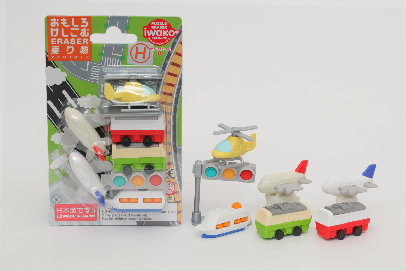 Iwako Cute Eraser Set - Vehicles by penny black