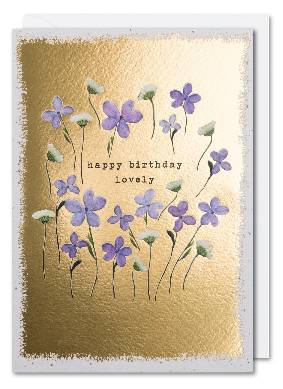 Gold Pressed Bellflower Lovely Birthday Card by penny black