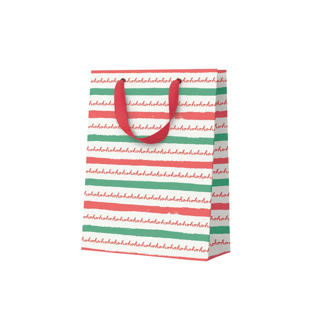 Emily Taylor Ho Ho Ho Stripe Medium Christmas Gift Bag By Penny Black