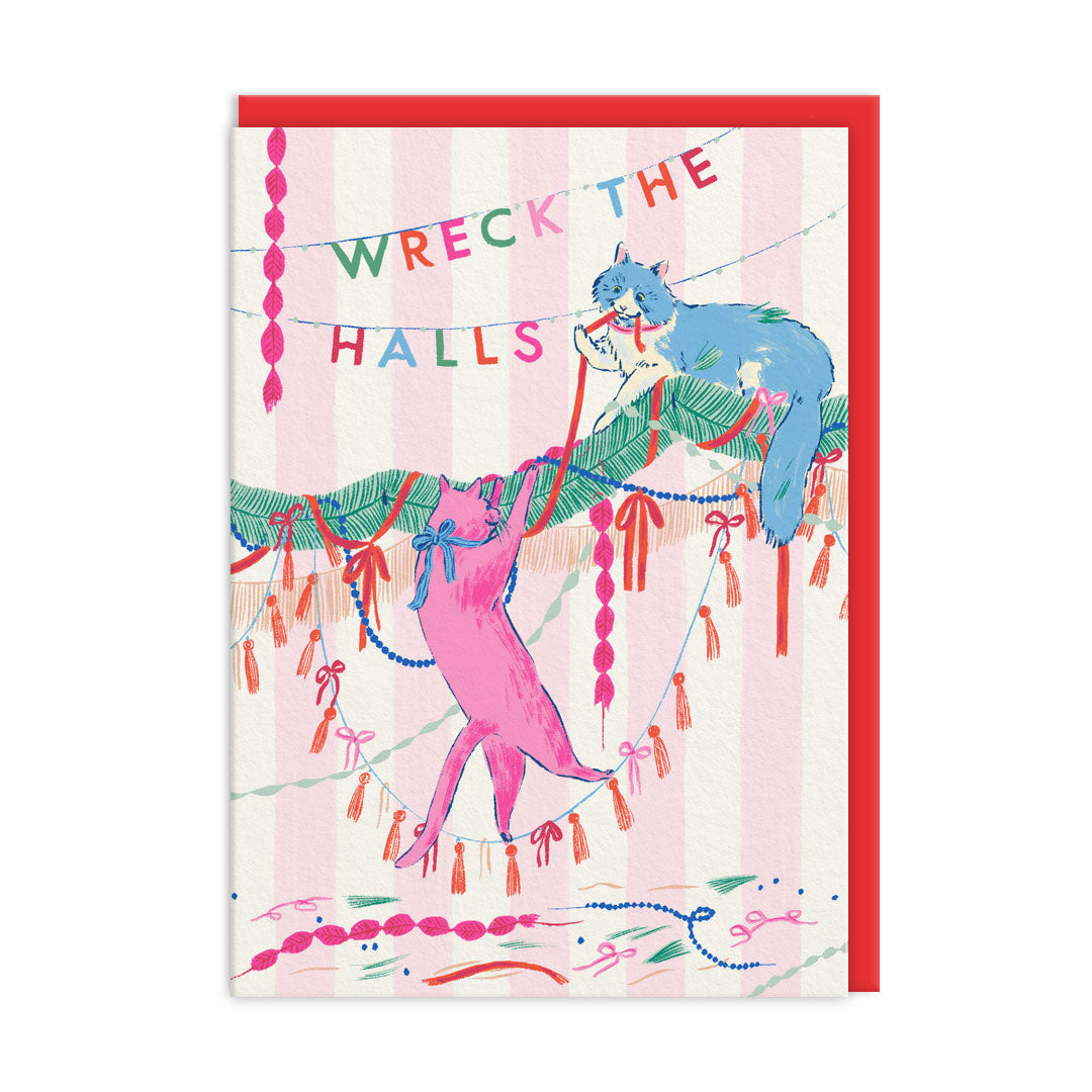Cats Wreck The Halls Funny Christmas Card By Penny Black