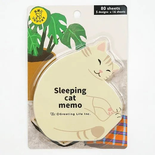 Greeting Life Memo Pad - Sleeping Cat By Penny Black