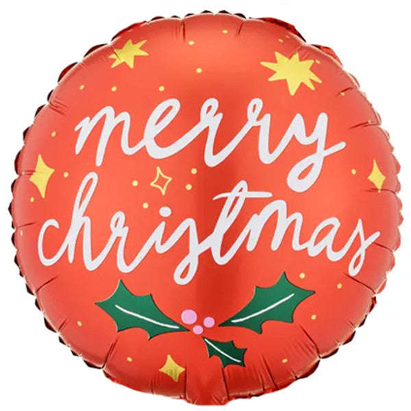 Merry Christmas Jolly Holly 18" Foil Balloon