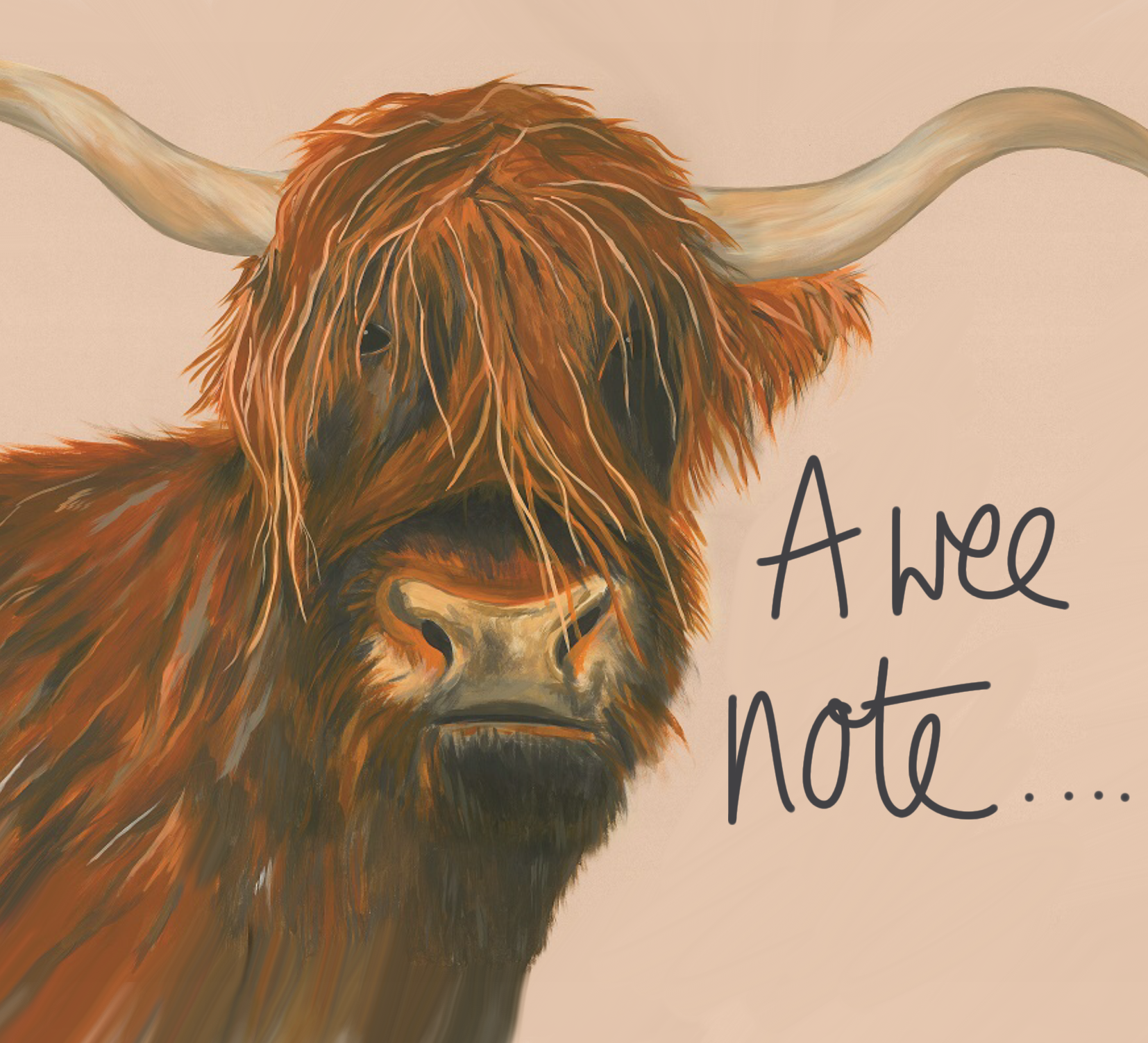 Wee Note From Glasgow Highland Cow Card by penny black